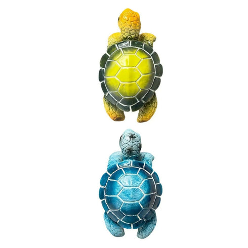 Hanging Planter with Sea Turtle Sculpture for Outdoor Planter Display -green